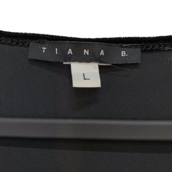 Tiana B. Dress Sz Large Black Velvet Velour Long Sleeve Dark Romantic Goth Fall - Picture 7 of 9